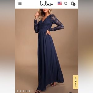 Lulus Navy Blue Awaken My Love Maxi Dress